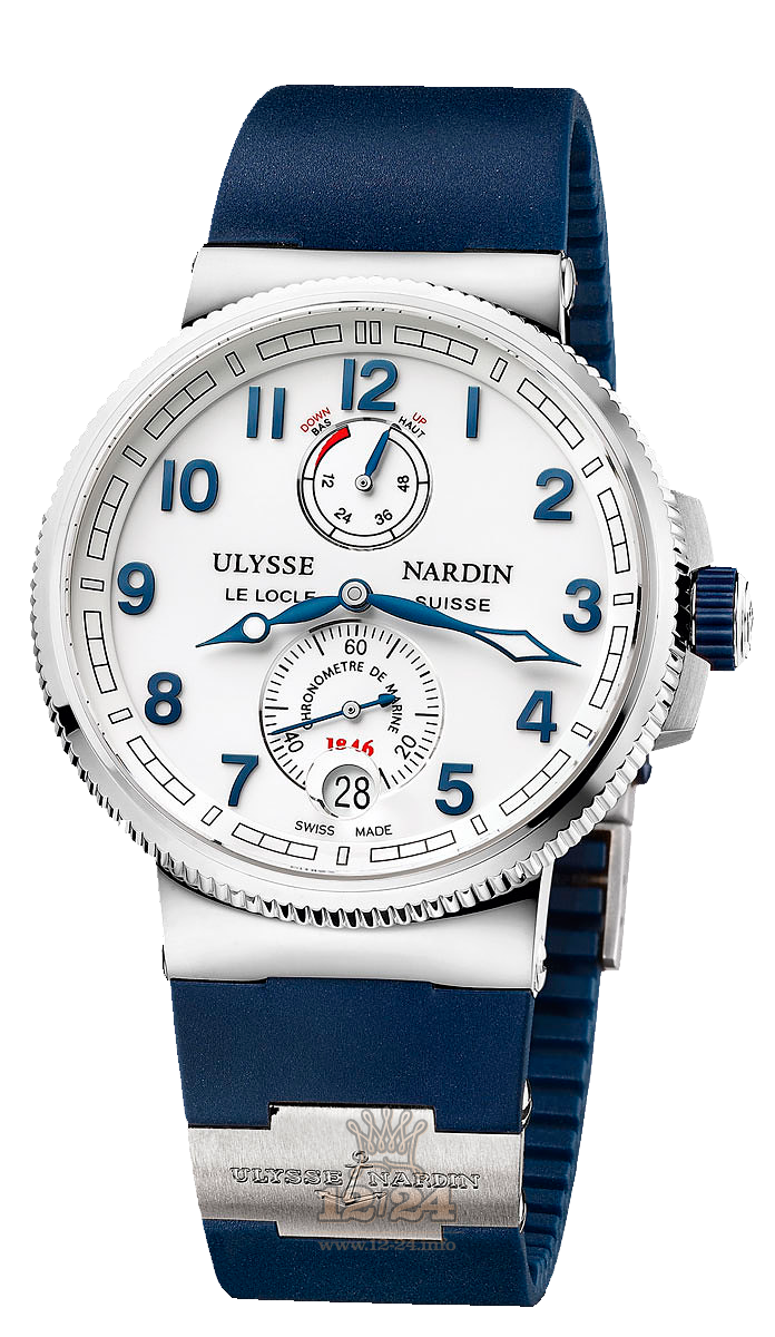 Ulysse Nardin Marine Watch 1183-126-3/60 43 mm Stainless steel Titanium Case White Dial