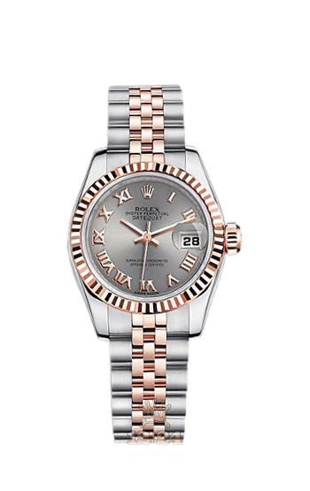 Rolex Lady-Datejust Watch 179171-0071 26 mm Steel / Pink gold Case Gray Dial