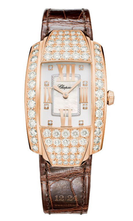 Chopard La Strada Watch 419403-5004 45 mm Pink gold Case Silver Dial