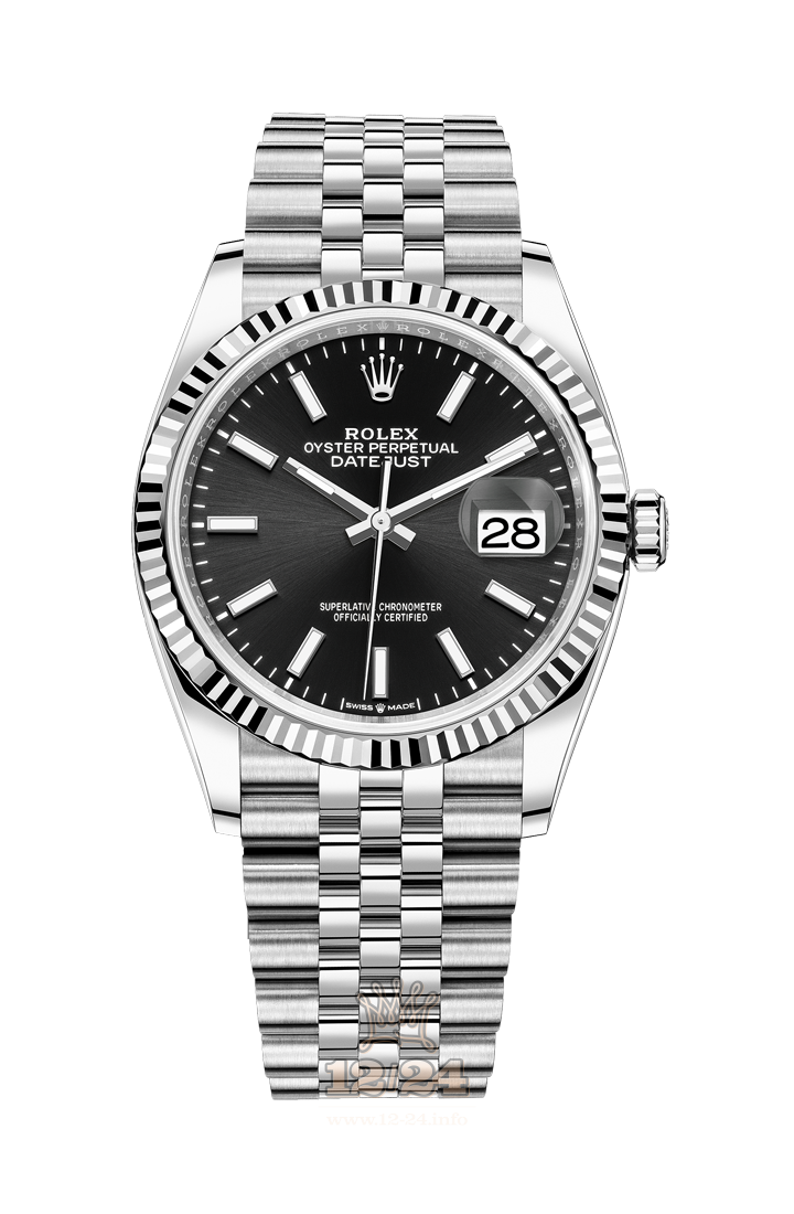 Rolex Datejust Watch 126234-0015 36 mm White gold Case Black Dial