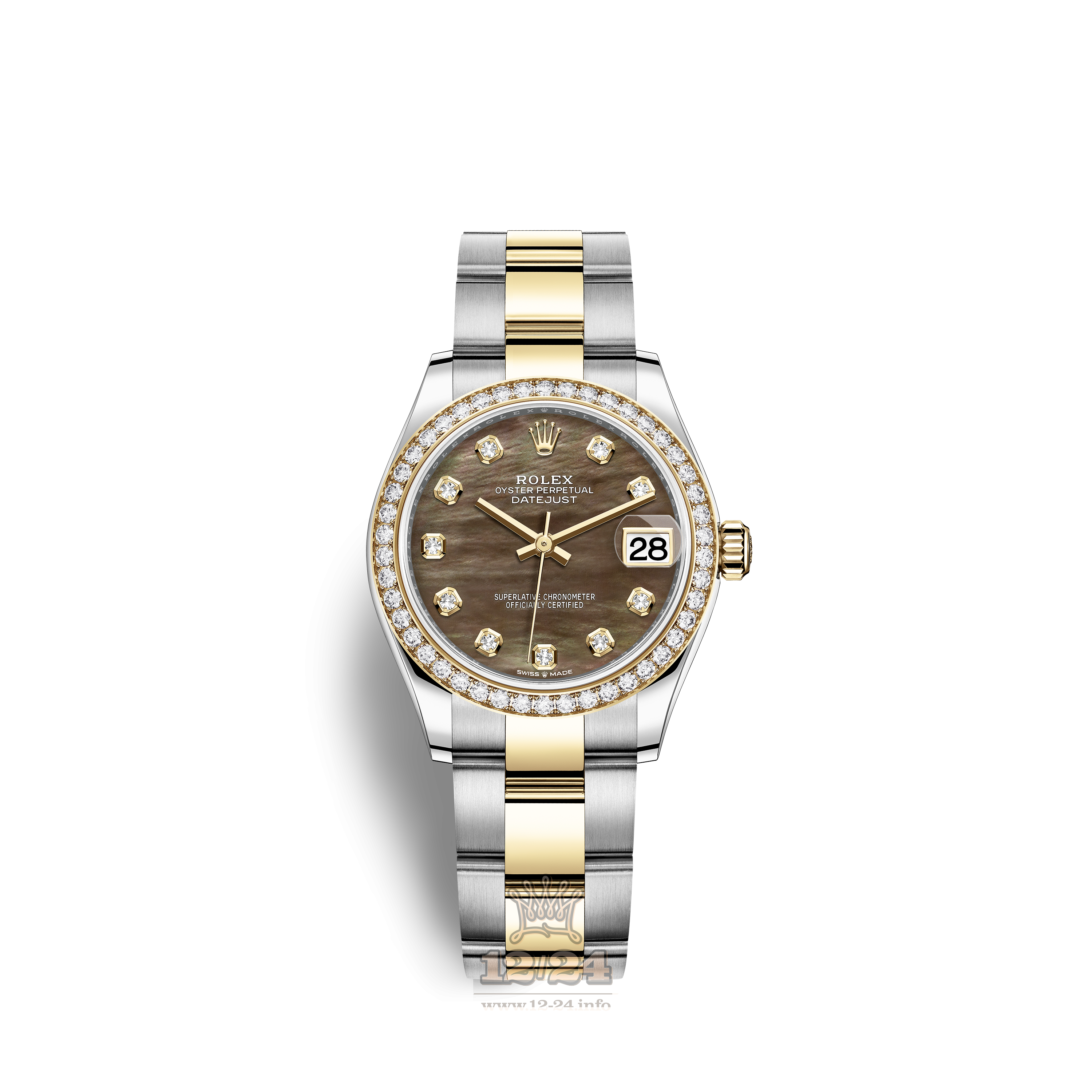 Rolex Datejust Watch 278383rbr-0023 31 mm Stainless steel Yellow gold Case Black Dial