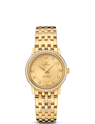 Omega Prestige Watch 424.55.27.60.58.001 27 mm Yellow gold Case Golden Dial