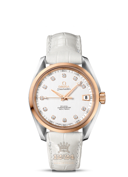 Omega Aqua Terra 150 M Watch 231.23.39.21.52.001 38 mm Steel / Pink gold Case Silver Dial