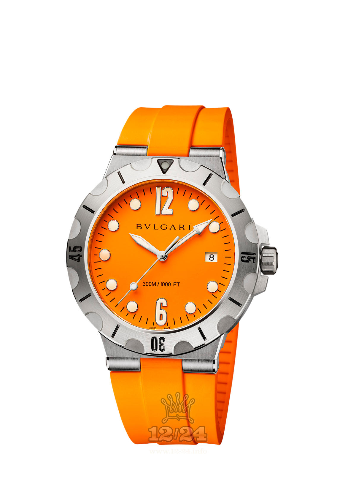 Bvlgari Diagono Watch 102787 DP41C8SVSD 41 mm Stainless steel Case Orange Dial