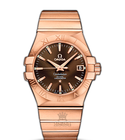 Omega Constellation Watch 123.50.35.20.13.001 35 mm Pink gold Case Brown (chocolate) Dial