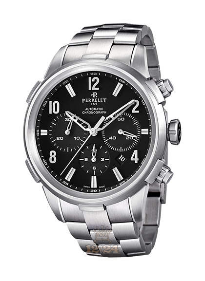 Perrelet First Class Watch A1069/B 44 mm Stainless steel Case Black Dial