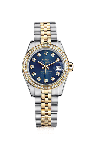 Rolex Lady-Datejust Watch 179383-0050 26 mm Steel / Yellow gold Case Dark blue Dial