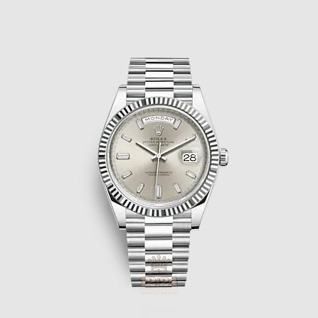 Rolex Day-Date Watch 228236-0002 40 mm Platinum Case Beige Dial