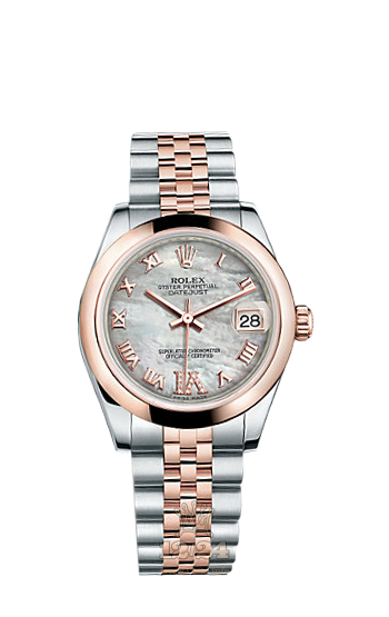 Rolex Datejust Watch 178241-0076 31 mm Steel / Pink gold Case White Dial