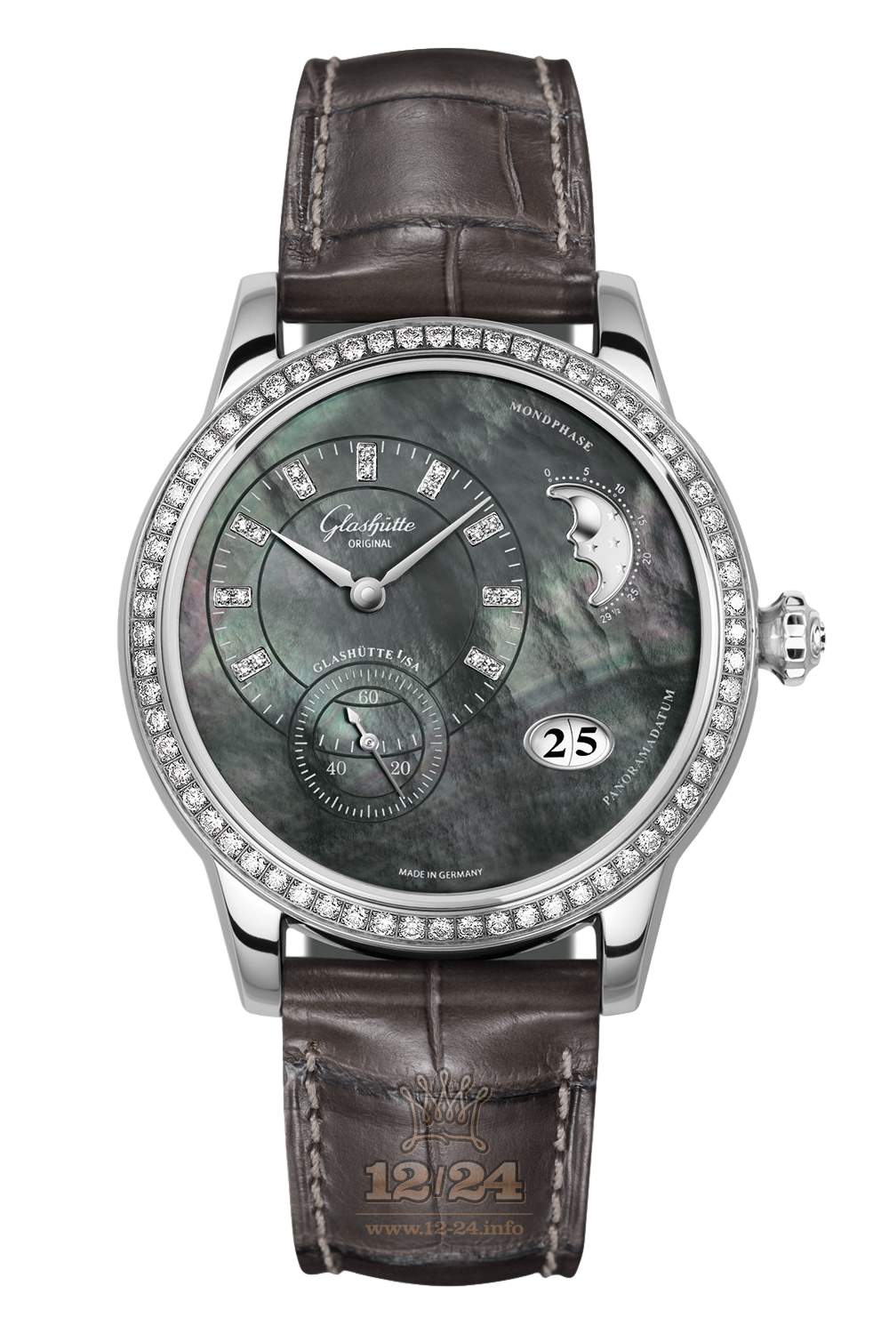 Glashutte Ladies Watch 1-90-12-02-12-02 39 mm Stainless steel Case Gray Dial