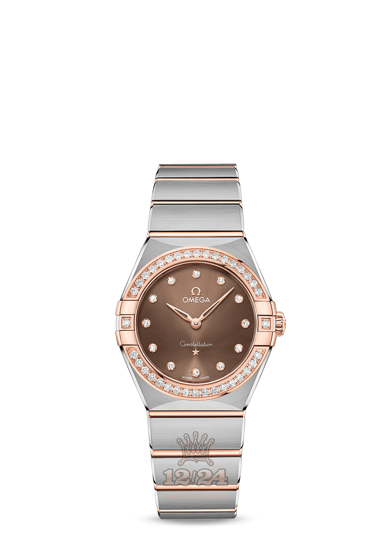 Omega Constellation Watch 131.25.28.60.63.001 28 mm Steel / Pink gold Case Brown (chocolate) Dial