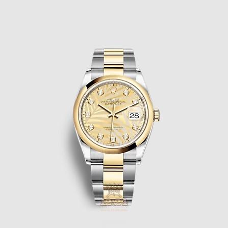 Rolex Datejust Watch 126203-0044 36 mm Stainless steel Yellow gold Case Yellow Dial
