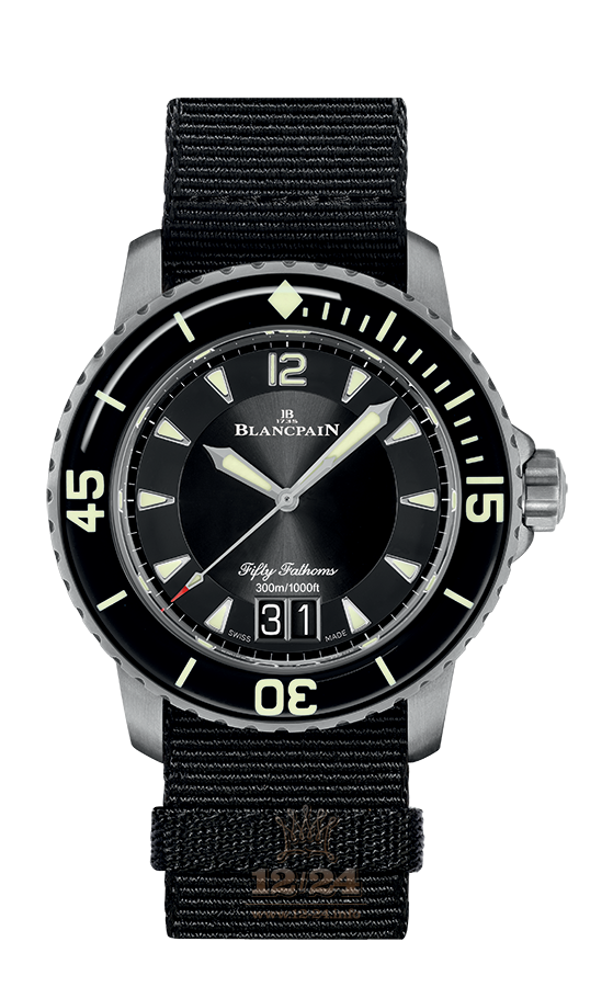 Blancpain Fifty Fathoms Watch 5050-12B30-NABA 45 mm Titanium Case Black Dial