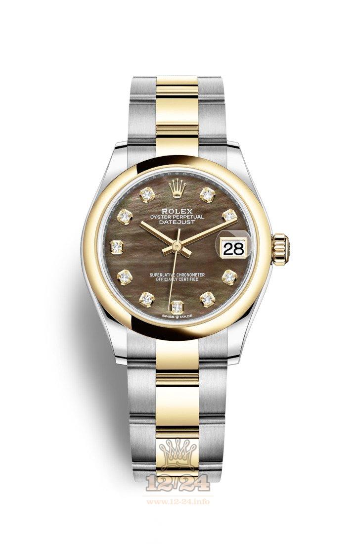Rolex Datejust Watch 278243-0023 31 mm Stainless steel Yellow gold Case Black Dial
