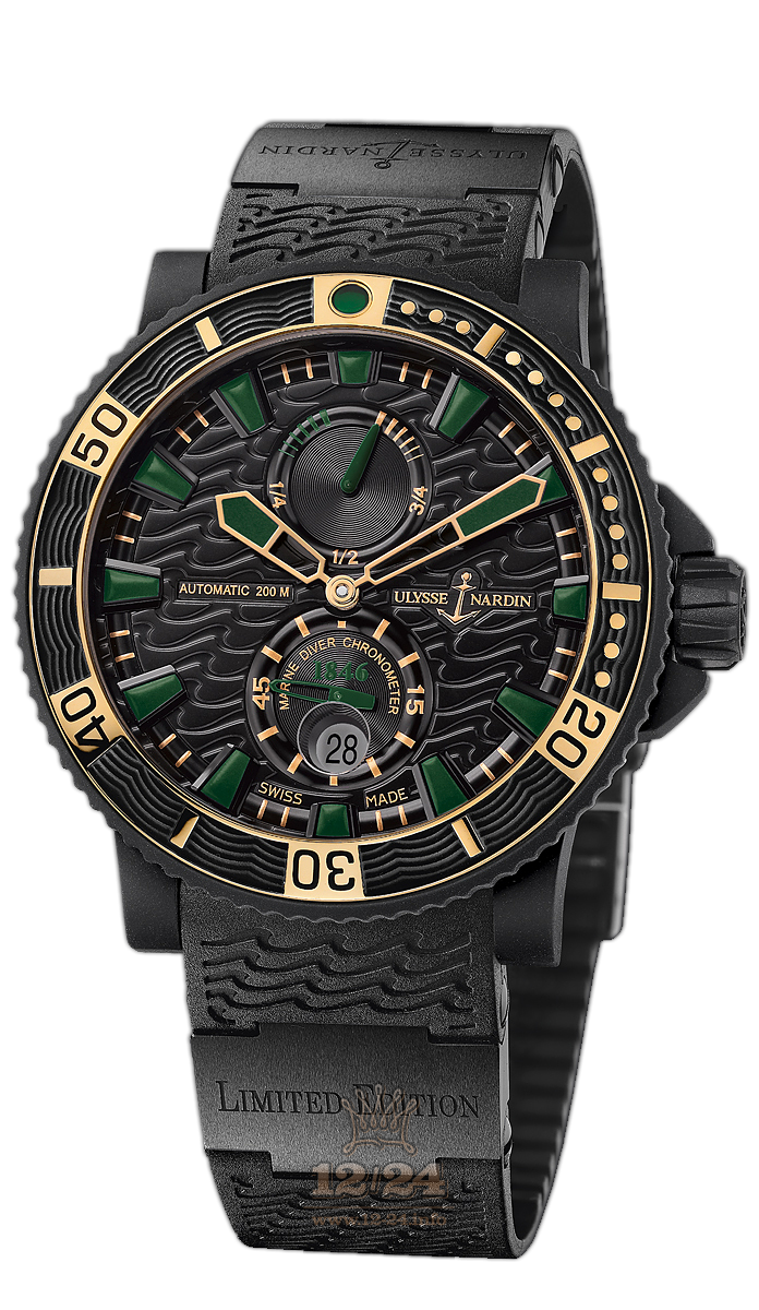 Ulysse Nardin Marine Watch 263-92LE-3C/928-RG 46 mm Stainless steel Case Black Dial