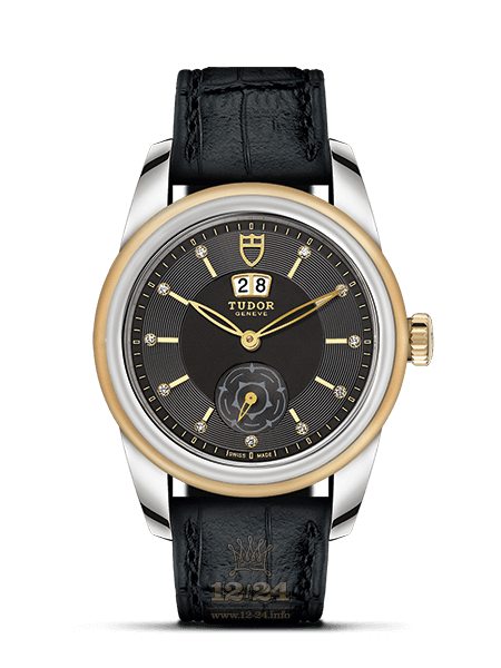Tudor Glamour Watch M57003-0088 42 mm Steel / Yellow gold Case Black Dial