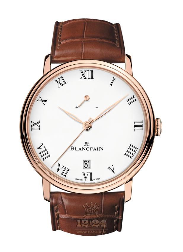 Blancpain Villeret Watch 6613-3631-55B 42 mm Red gold Case White Dial