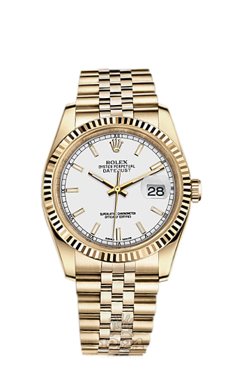 Rolex Datejust Watch 116238-0072 36 mm Yellow gold Case White Dial
