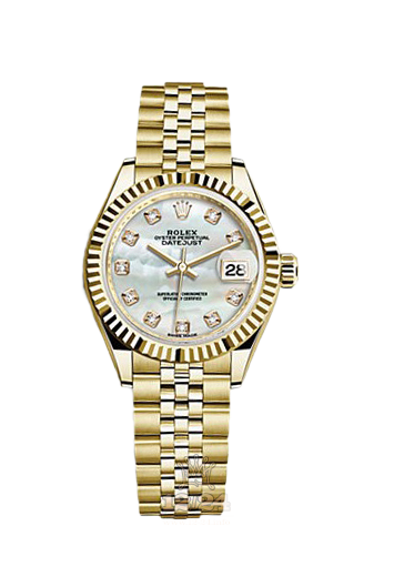 Rolex Datejust Watch 279178-0026 28 mm Yellow gold Case White Dial
