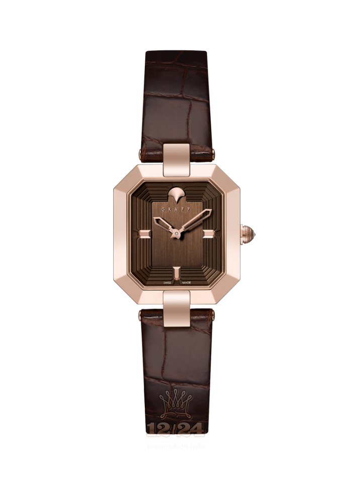 Graff Graff Vendome Watch VDL30PGC 30 mm Pink gold Case Brown (chocolate) Dial