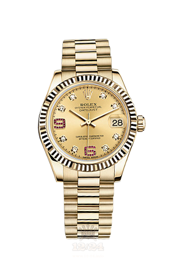 Rolex Datejust Watch 178278-0127 31 mm Yellow gold Case Golden Dial