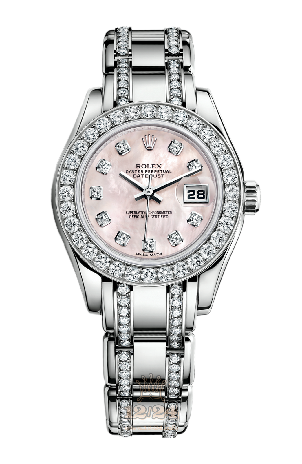 Rolex Lady-Datejust Watch 80299-0018 29 mm White gold Case Pink Dial