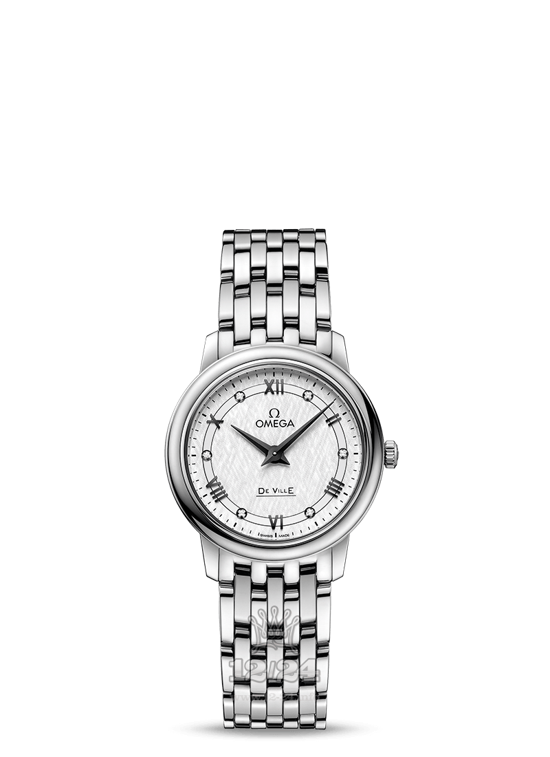 Omega Prestige Watch 424.10.27.60.52.002 27 mm Stainless steel Case Silver Dial