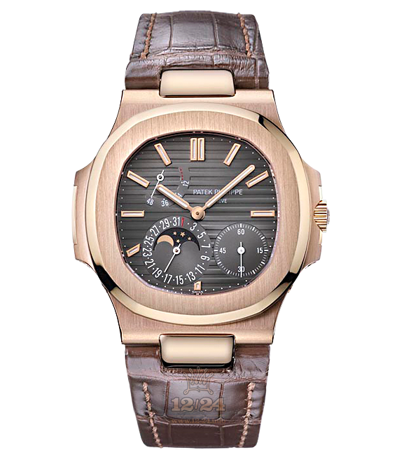 Patek Philippe Nautilus Watch 5712R-001 40 mm Pink gold Case Black Brown (chocolate) Dial