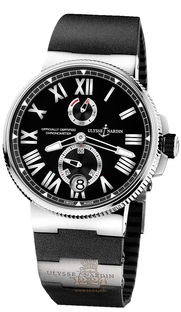Ulysse Nardin Marine Watch 1183-122-3/42 45 mm Stainless steel Titanium Case Black Dial
