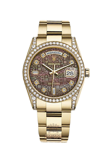 Rolex Day-Date Watch 118388-0193 36 mm Yellow gold Case Black Dial
