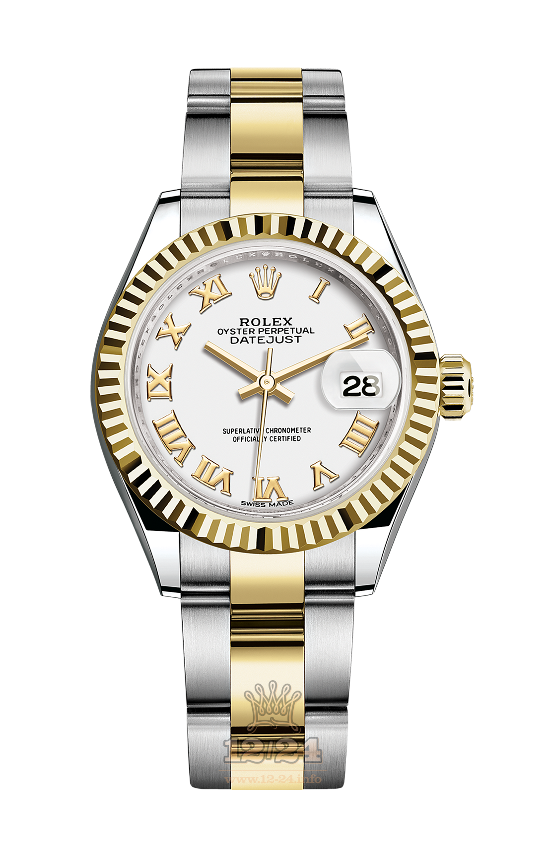Rolex Datejust Watch 279173-0024 28 mm Steel / Yellow gold Case White Dial
