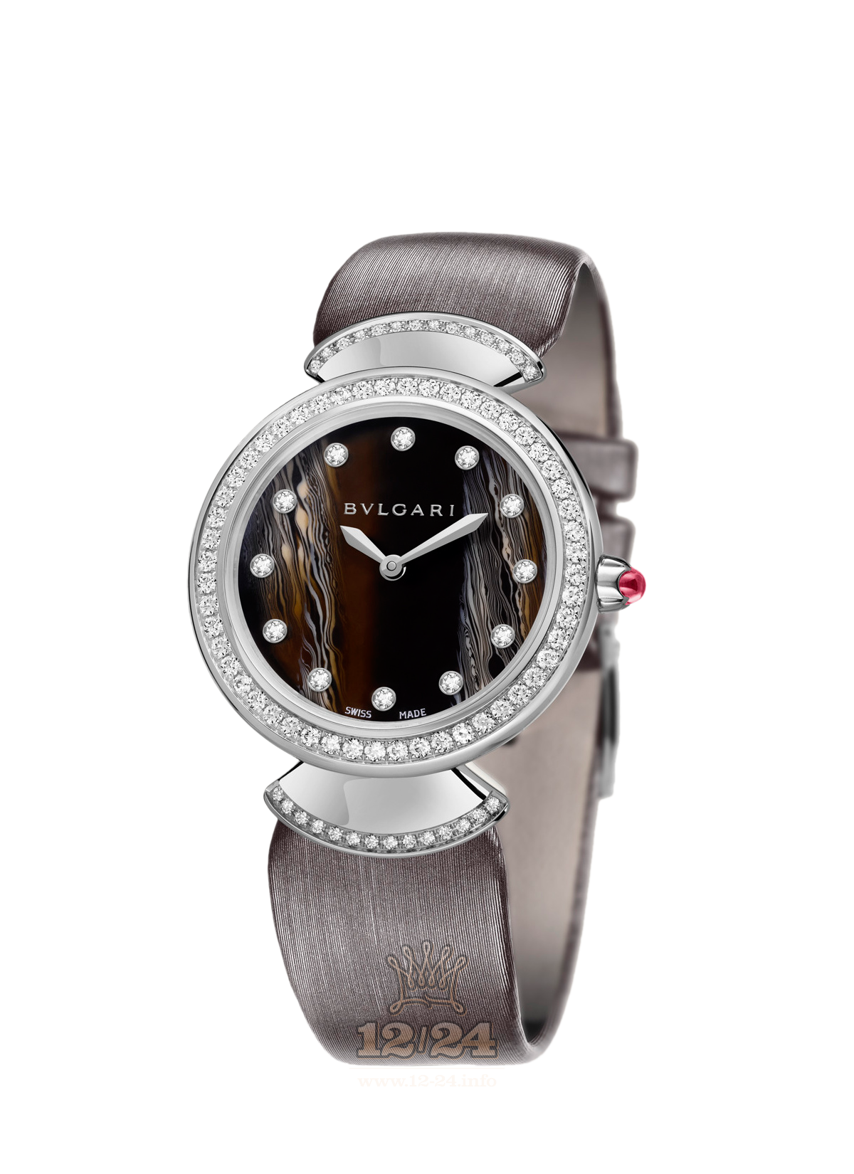 Bvlgari Divas Dream Watch 102434 DVW30BGDL/12 30 mm White gold Case Black Brown (chocolate) Dial