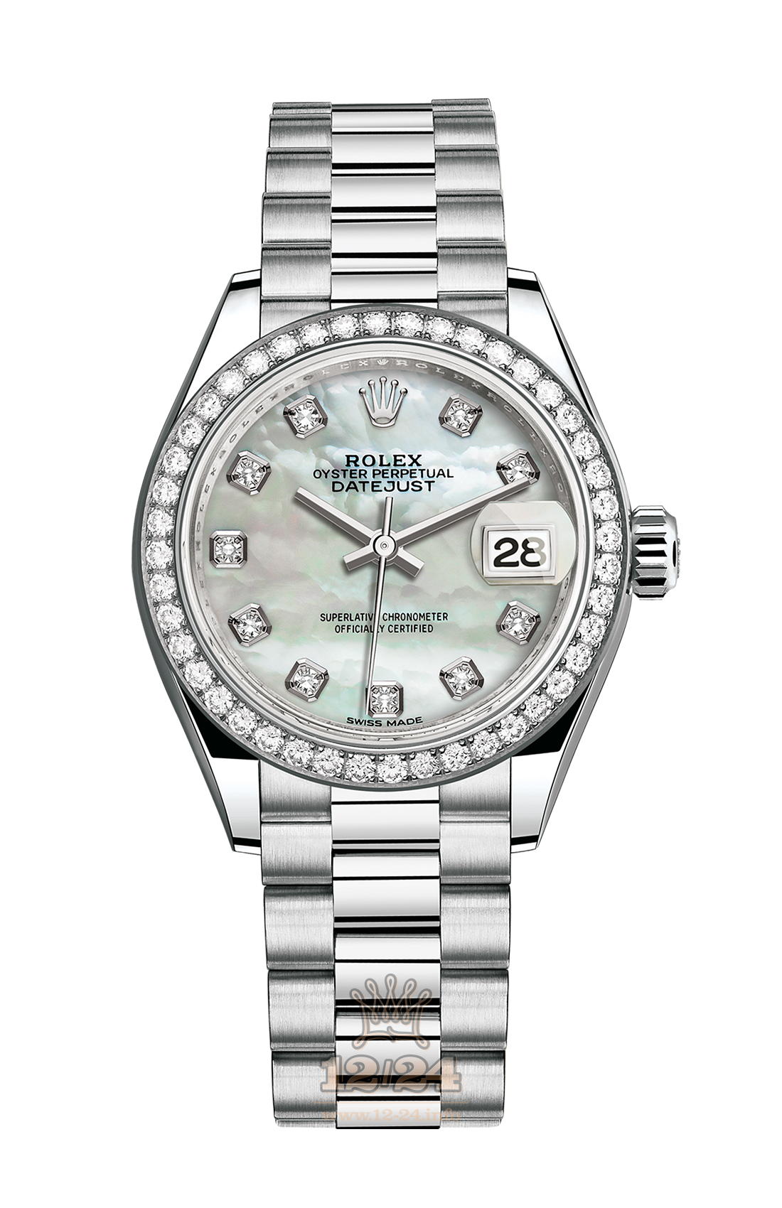 Rolex Datejust Watch 279136rbr-0008 28 mm Platinum Case Silver Dial