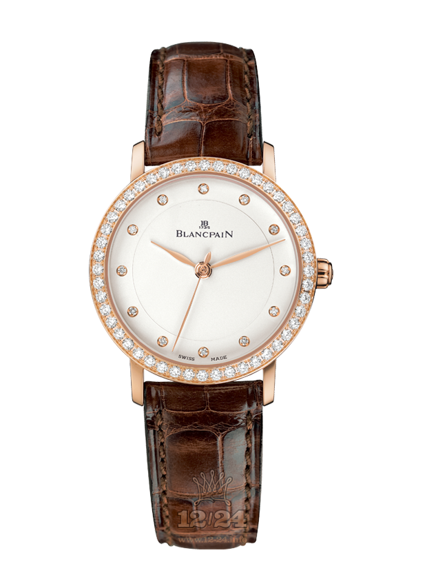 Blancpain Villeret Watch 6102-2987-55A 29 mm Red gold Case White Dial