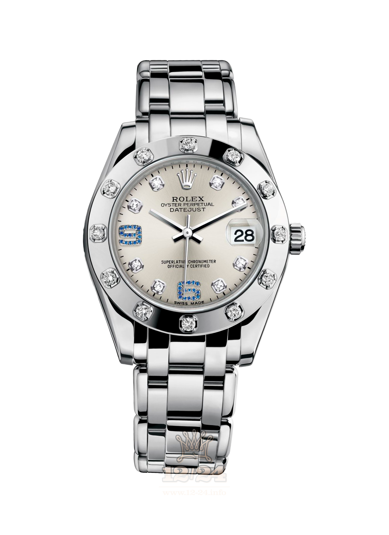 Rolex Pearlmaster Watch 81319-0039 34 mm White gold Case Silver Dial