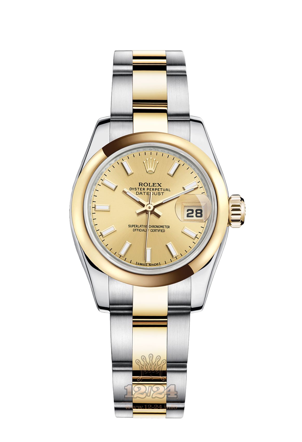 Rolex Lady-Datejust Watch 179163-0060 26 mm Steel / Yellow gold Case Golden Dial