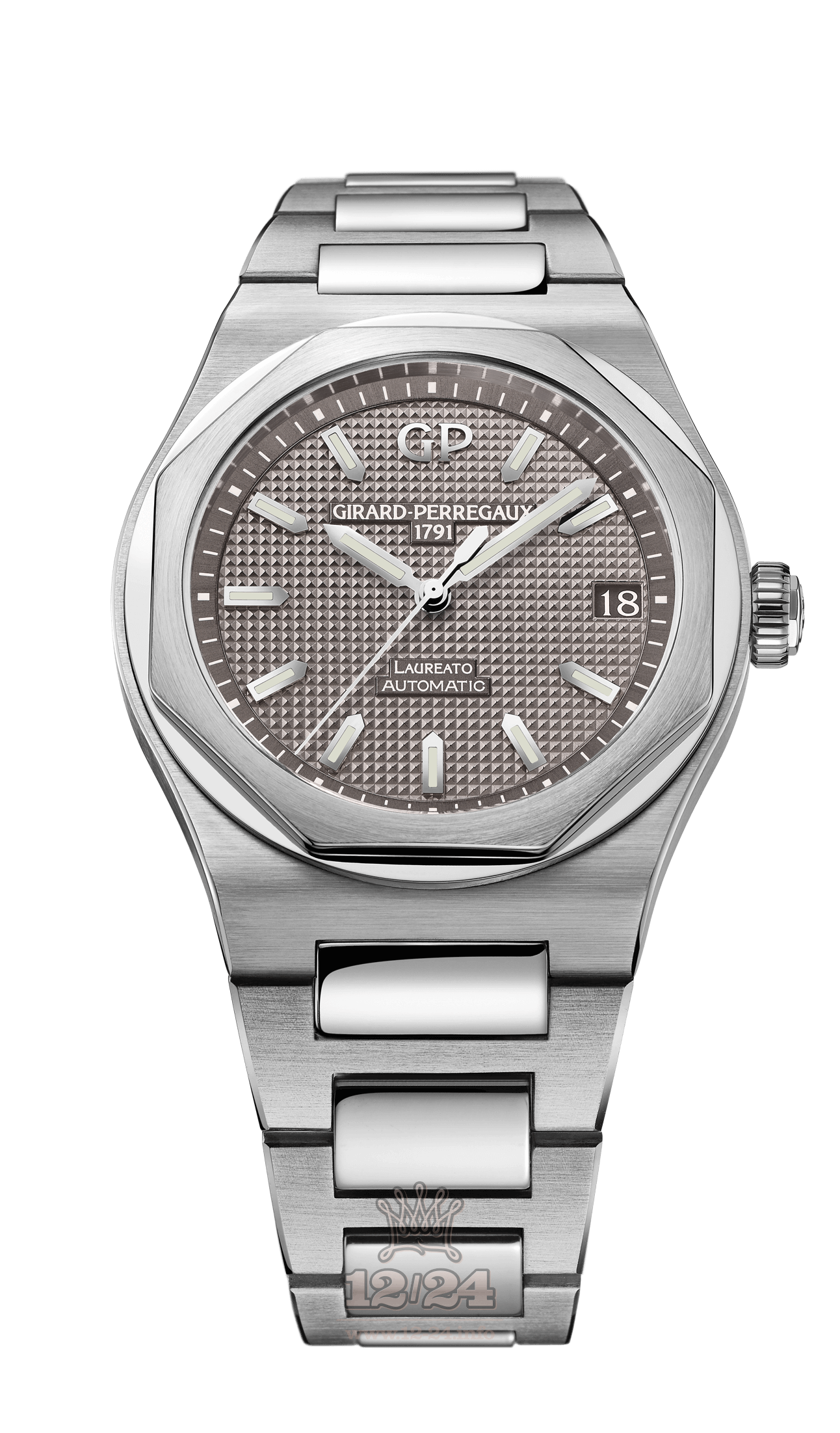 Girard Perregaux Laureato Watch 81010-11-231-11A Stainless steel Case Gray Dial