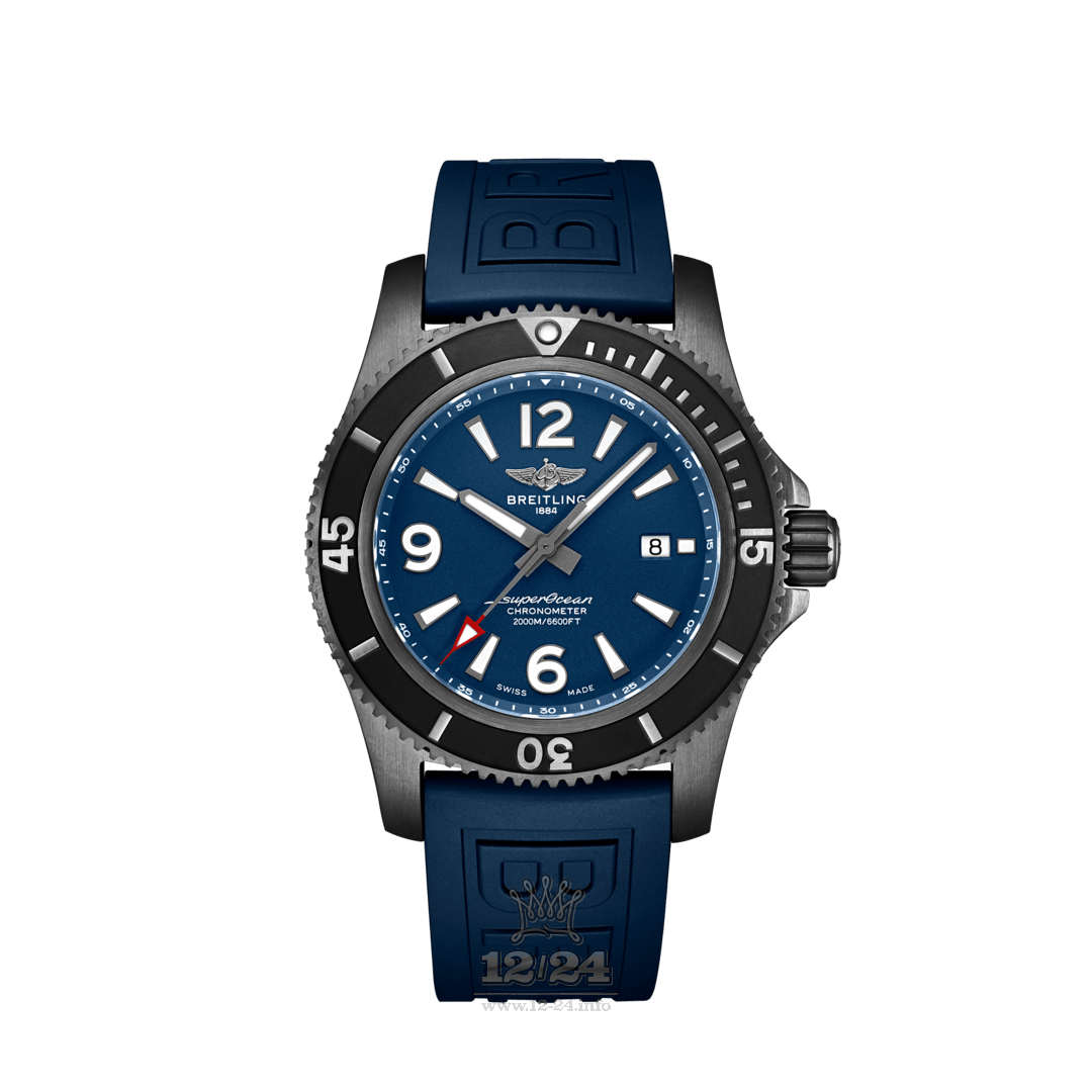 Breitling Superocean Watch M17368D71C1S1 46 mm Stainless steel DLC coating Case Dark blue Dial