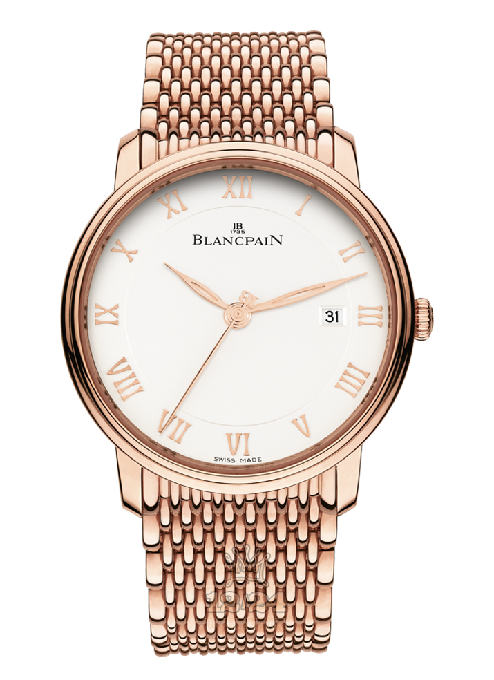 Blancpain Villeret Watch 6651-3642-MMB 40 mm Red gold Case White Dial