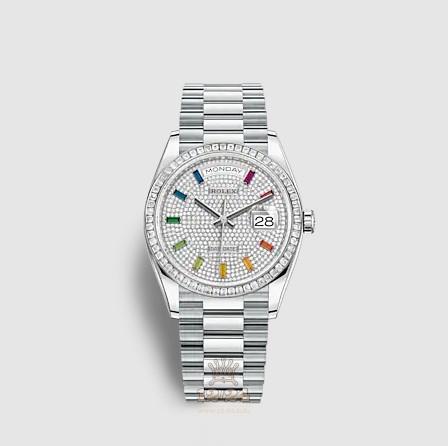 Rolex Day-Date Watch 128396tbr-0006 36 mm Platinum Case