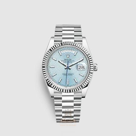 Rolex Day-Date Watch 228236-0005 40 mm Platinum Case Blue Dial