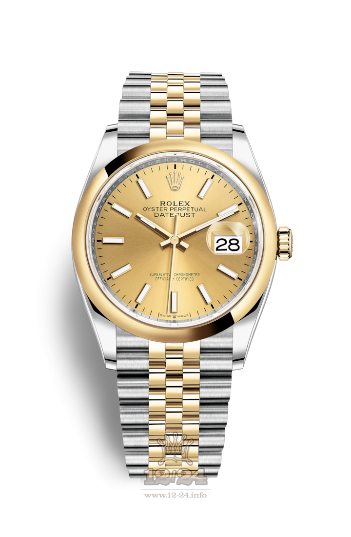 Rolex Datejust Watch 126203-0015 36 mm Steel / Yellow gold Case Golden Dial