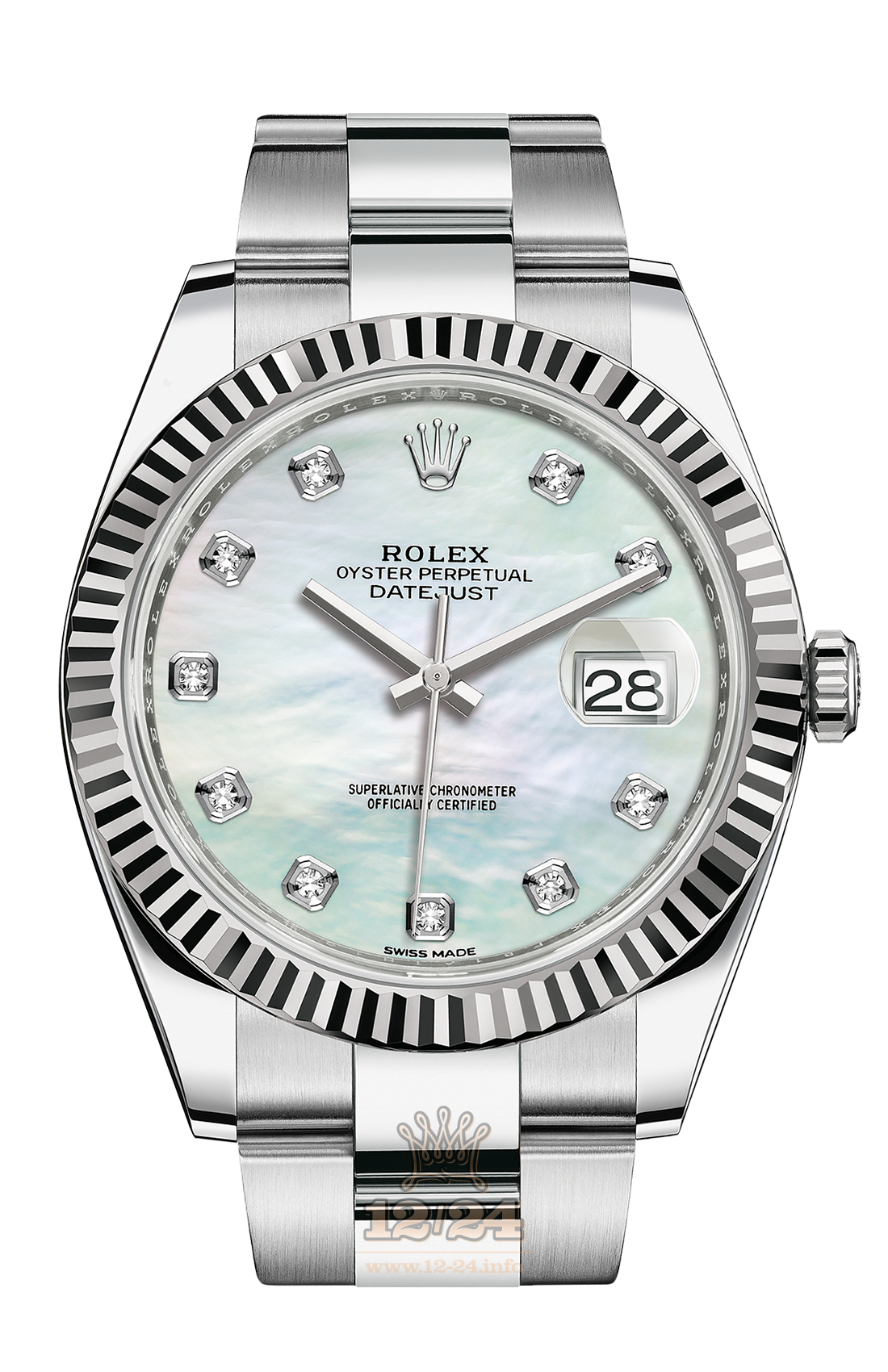 Rolex Datejust Watch 126334-0019 41 mm Steel / White gold Case White Blue Dial