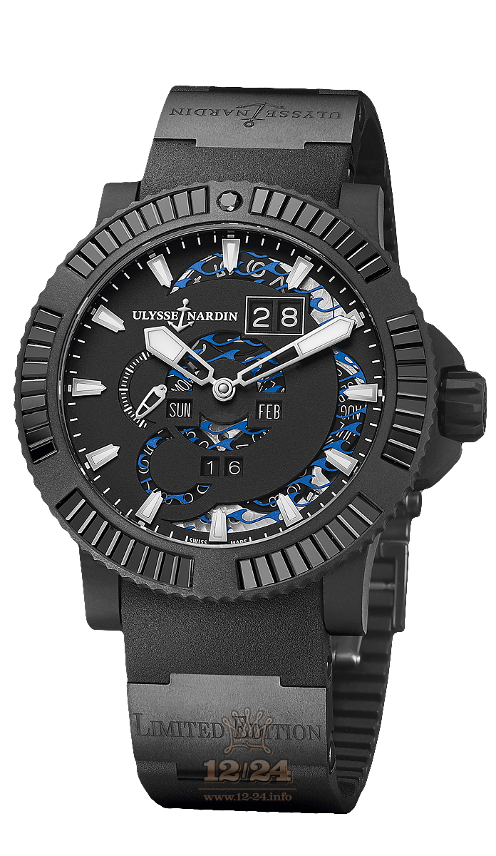 Ulysse Nardin Marine Watch 333-92B2-3C/923 46 mm Stainless steel Case Black Dial