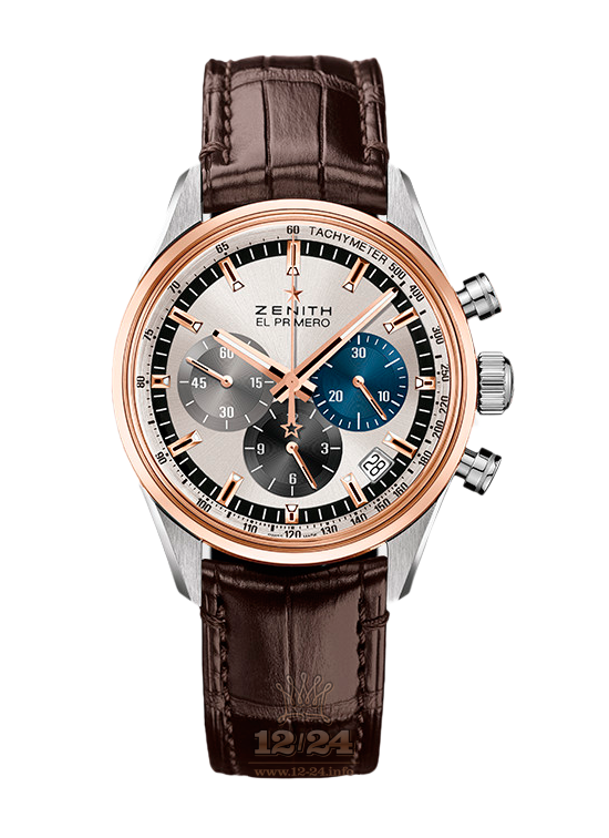 Zenith Chronomaster Watch 51.2150.400/69.C713 38 mm Steel / Pink gold Case Silver Dial