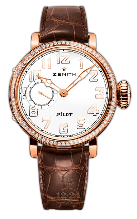 Zenith Pilot Watch 22.1930.681/31.C725 40 mm Pink gold Case White Dial