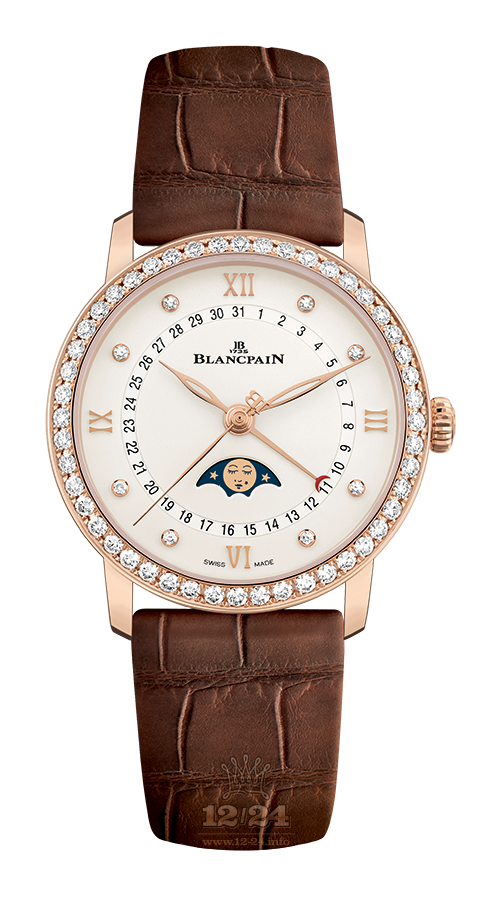 Blancpain Villeret Watch 6126-2987-55B 33 mm Pink gold Case White Dial