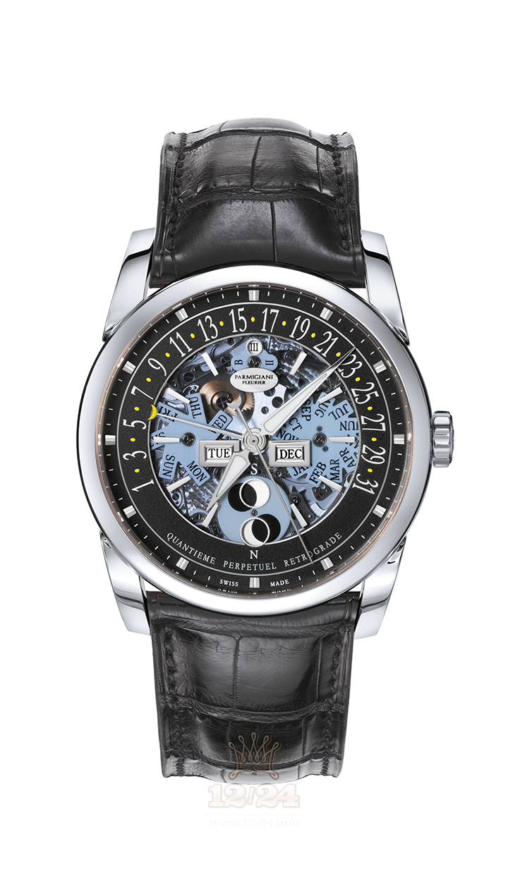 Parmigiani Fleurier Tonda Watch PFH227-1200300-HA1441 White gold Case Black Dial