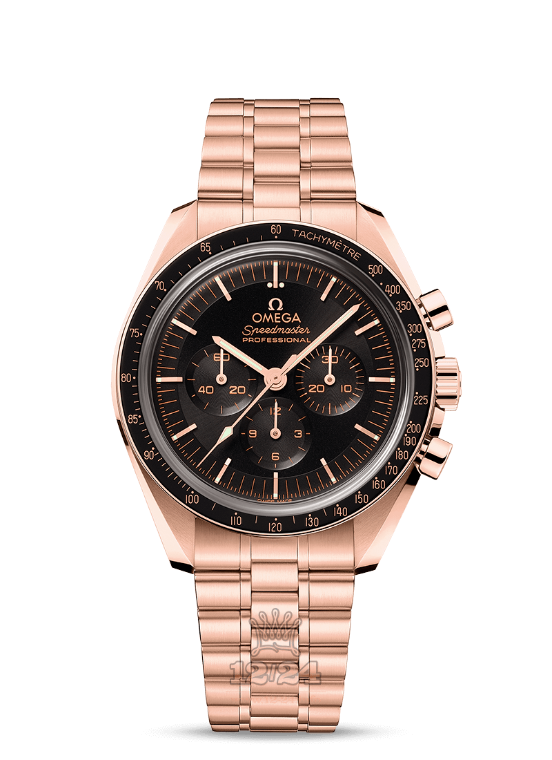 Omega Speedmaster Watch 310.60.42.50.01.001 42 mm Pink gold Case Black Dial