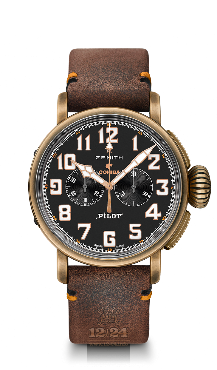 Zenith Pilot Watch 29.2432.4069 / 27.C794 45 mm Bronze Case Black Dial